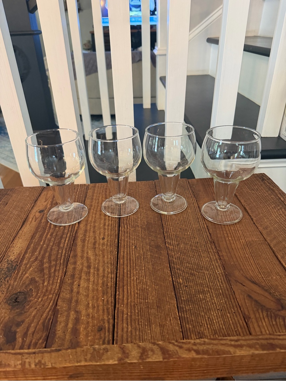 Set of (4) Vintage Clear Glass Beer Goblets